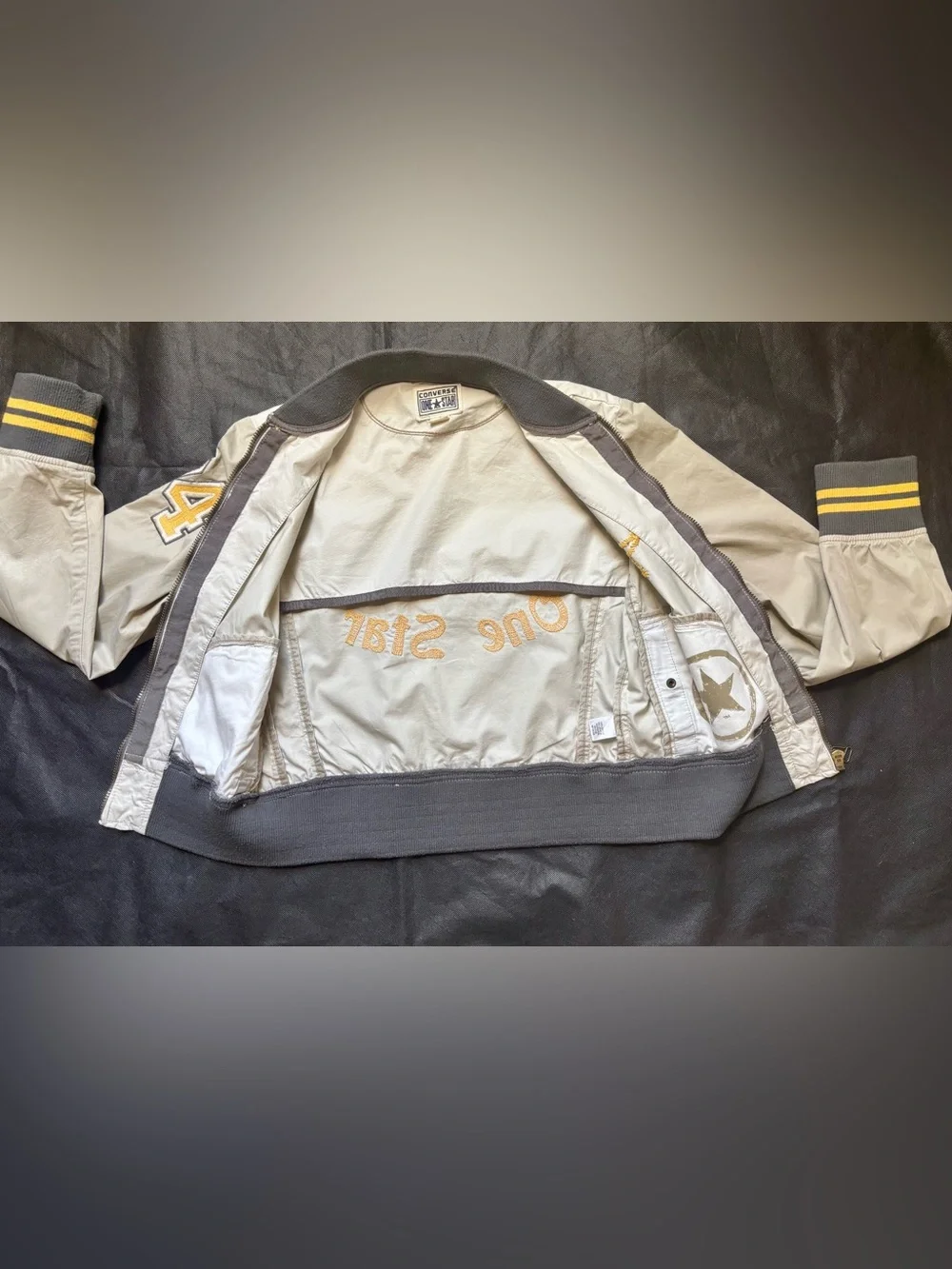 Converse Kids Cream Jacket with Yellow & Gray Trim